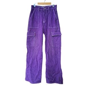 H&A Denim for Women – Wide Leg Cargo Pants – Purple – Size 36